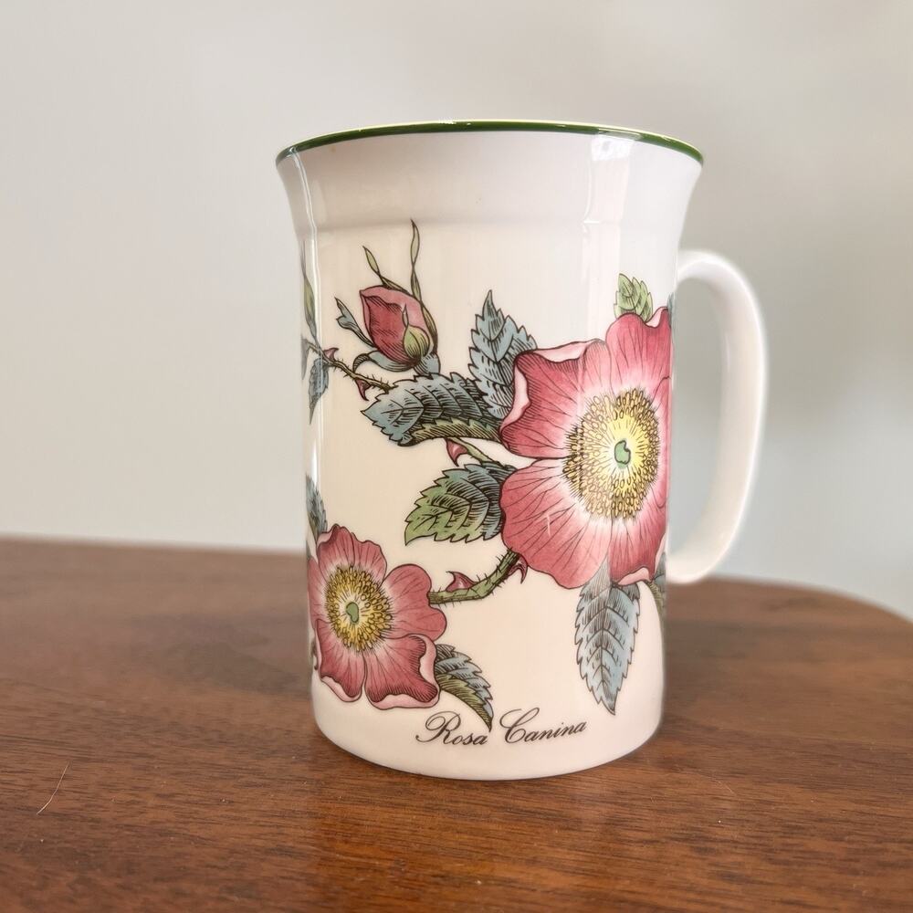 Roy Kirkham Bone China BOTANICAL FLOWERS Rosa Canina Mug Tea Cup Romantic